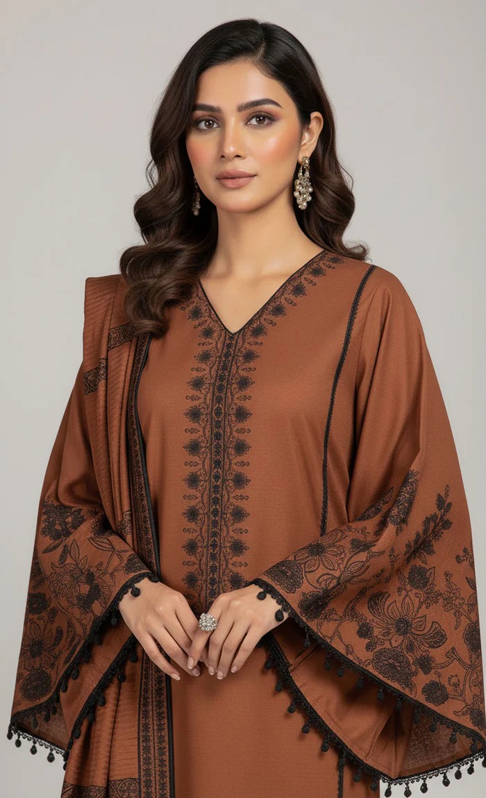 Embroidered Flared Sleeve Kurta Set